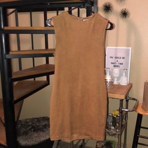 Suade tan bodycon dress